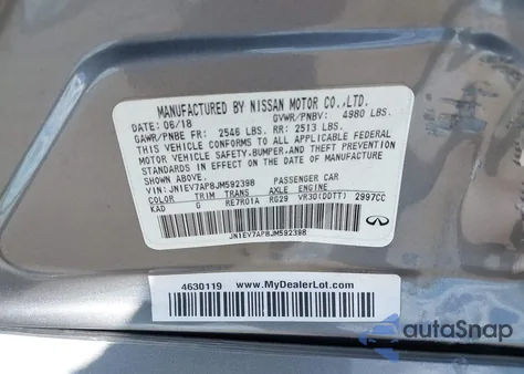 2018 Infiniti Q50 3.0T Luxe z USA, uszkodzony, nr VIN JN1EV7AP8JM592398